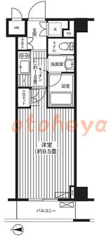 楽器可の賃貸物件 1 K 11.4万円の図面１