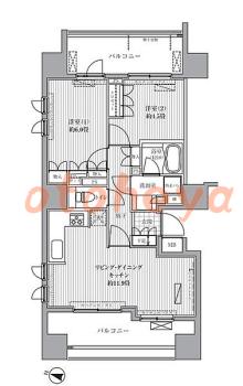 防音室のある楽器可 賃貸物件 2 LDK 17.8万円の図面１