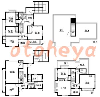 防音室のある楽器可 賃貸物件 7LDK 60万円の図面１