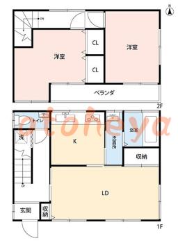 防音室のある楽器可 賃貸物件 2 LDK 13万円の図面１