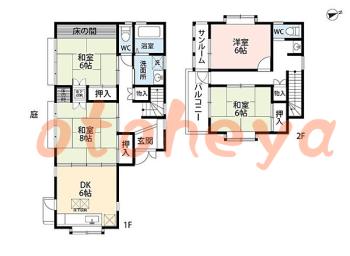 グランドピアノ可の賃貸物件 4 DK 23万円の図面１