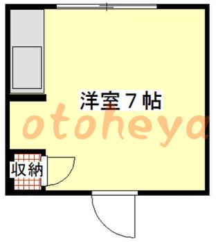楽器可の賃貸物件 1 R 4.3万円の図面１