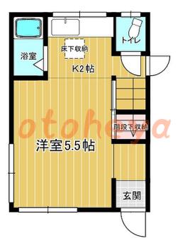楽器可の賃貸物件 3 K 7万円の図面１