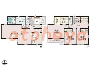 防音室のある楽器可 賃貸物件 3 LDK 17.8万円の図面１