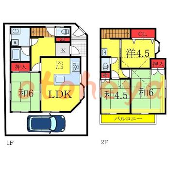 防音室のある楽器可 賃貸物件 4 LDK 13万円の図面１