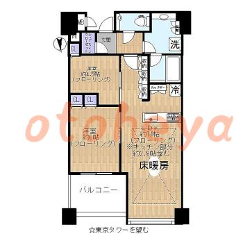 防音室のある楽器可 賃貸物件 2 LDK 45万円の図面１