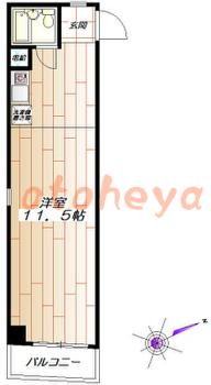 tokyo23物件 1R 7.7万円の図面１