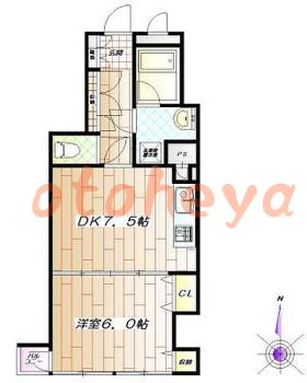 楽器可の賃貸物件 1 DK 13万円の図面１