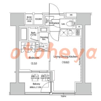 防音室のある楽器可 賃貸物件 1 LDK 20万円の図面１