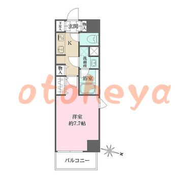 楽器可の賃貸物件 1 K 11.9万円の図面１