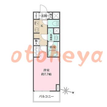 楽器可の賃貸物件 1K 13.8万円の図面１