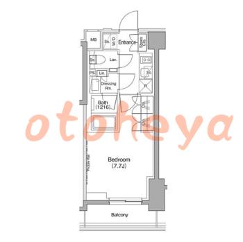 楽器可の賃貸物件 1 K 11.6万円の図面１
