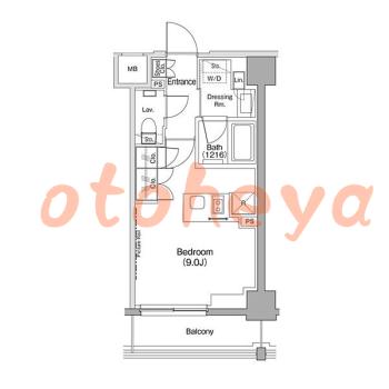 楽器可の賃貸物件 1 R 11.4万円の図面１