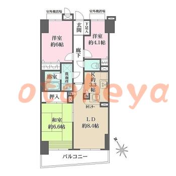 楽器可の賃貸物件 3 LDK 18万円の図面１