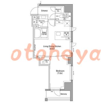 楽器可の賃貸物件 1 LDK 20.5万円の図面１