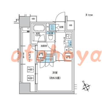 防音室のある楽器可 賃貸物件 1 K 11.3万円の図面１