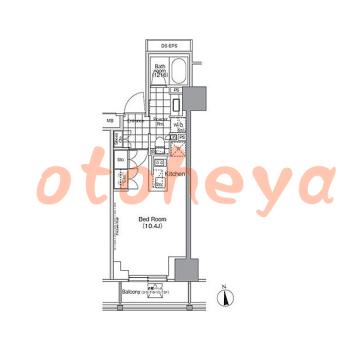 楽器可の賃貸物件 1 R 13.7万円の図面１