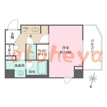 楽器可の賃貸物件 1 K 13.4万円の図面１