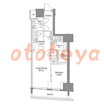 防音室のある楽器可 賃貸物件 1 LDK 20万円の図面１