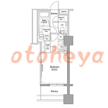 楽器可の賃貸物件 1 R 11.4万円の図面１