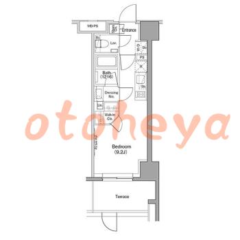 楽器可の賃貸物件 1 R 10.8万円の図面１