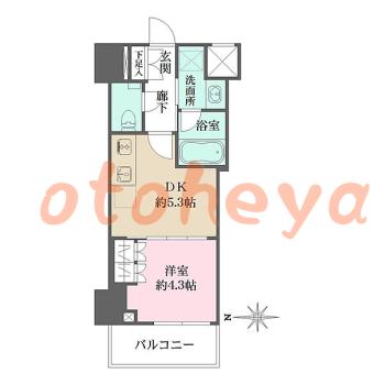 物件 1 DK 13万円の図面１