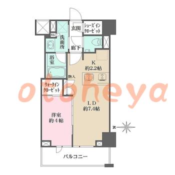 物件 1 LDK 15.1万円の図面１