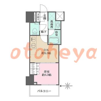 物件 1 DK 12万円の図面１