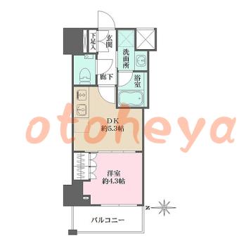 物件 1 DK 12万円の図面１