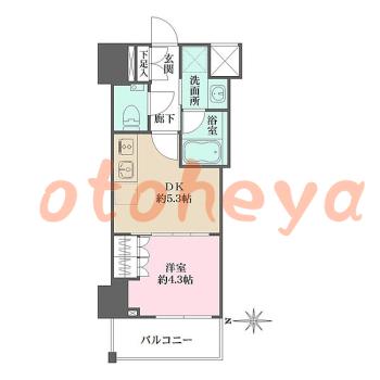 物件 1 DK 11.9万円の図面１