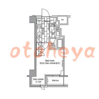 グランドピアノ可の賃貸物件 1 K 12.1万円の図面１