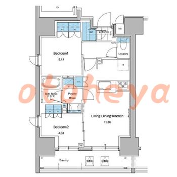 グランドピアノ可の賃貸物件 2 LDK 26万円の図面１