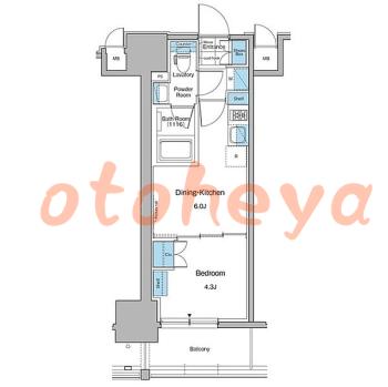 防音室のある楽器可 賃貸物件 1 DK 13.2万円の図面１