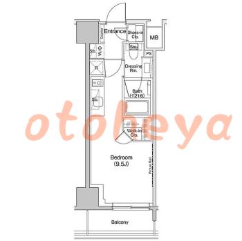 楽器可の賃貸物件 1 R 10.9万円の図面１