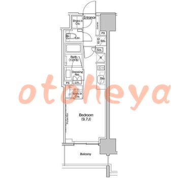楽器可の賃貸物件 1 R 12.2万円の図面１