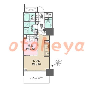 グランドピアノ可の賃貸物件 1 LDK 17万円の図面１