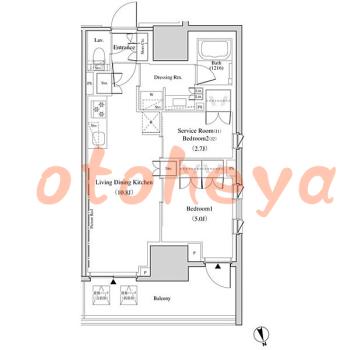 グランドピアノ可の賃貸物件 1 SLDK 17.9万円の図面１