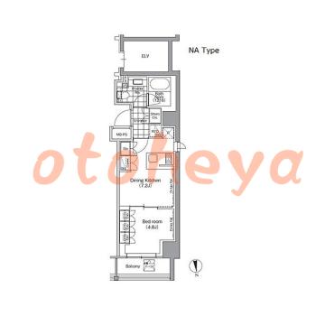 物件 1 DK 15万円の図面１