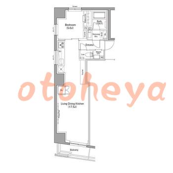 グランドピアノ可の賃貸物件 1 LDK 22.5万円の図面１