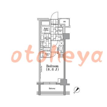楽器可の賃貸物件 1 R 13万円の図面１