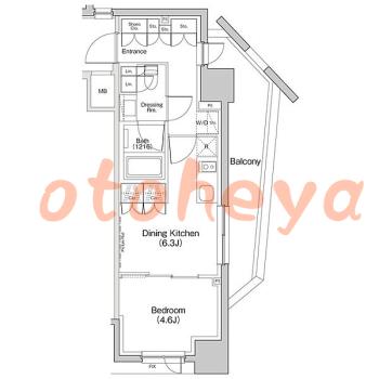 保証会社を利用可能な賃貸物件楽器可の賃貸物件 1DK 15.9万円の図面１