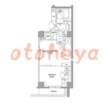 楽器可の賃貸物件 1 LDK 23.2万円の図面１