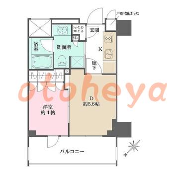 楽器可の賃貸物件 1 DK 15万円の図面１