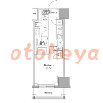 楽器可の賃貸物件 1 K 11.3万円の図面１