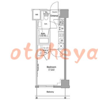 楽器可の賃貸物件 1 K 14万円の図面１