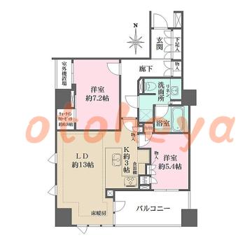 防音室のある楽器可 賃貸物件 2 LDK 43万円の図面１