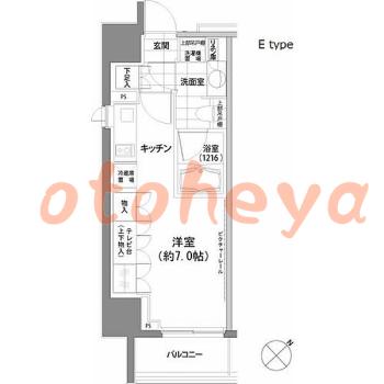 防音室のある楽器可 賃貸物件 1 R 13.7万円の図面１