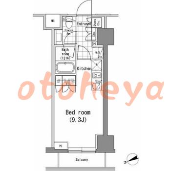 楽器可の賃貸物件 1 R 13.5万円の図面１