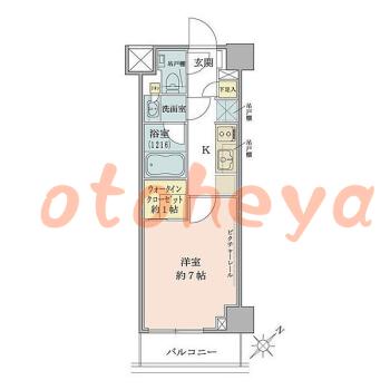 防音室のある楽器可 賃貸物件 1 K 13.8万円の図面１