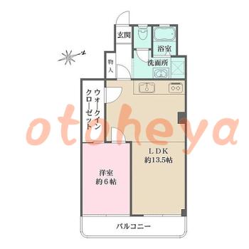 防音室のある楽器可 賃貸物件 1 LDK 16万円の図面１